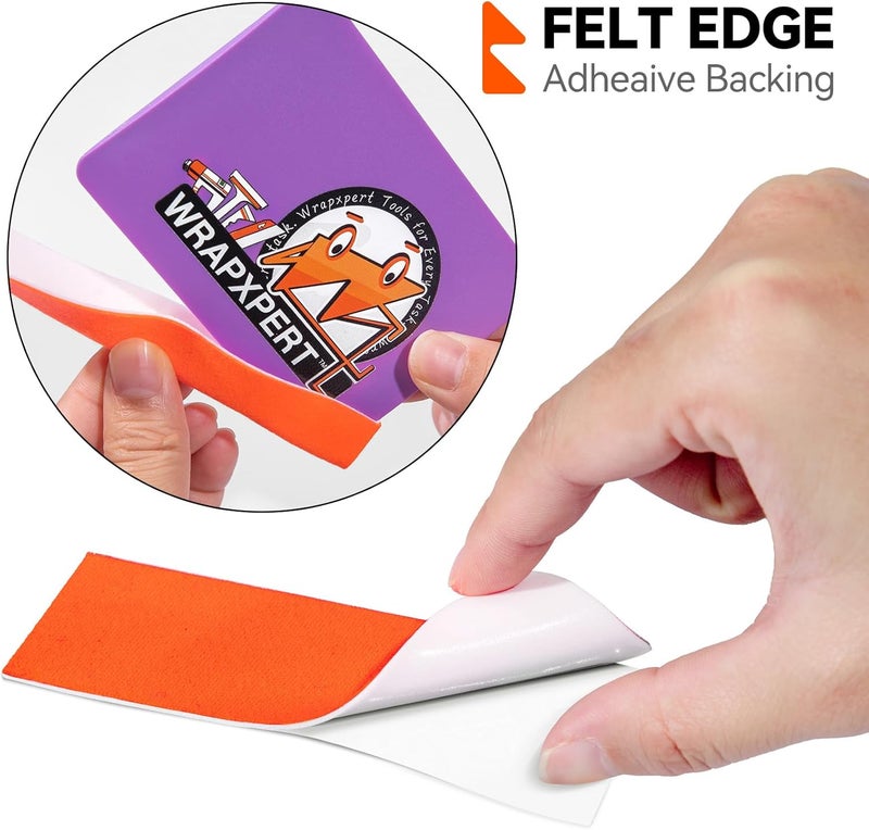 WRAPXPERT Squeegee Felts,Orange Felt Tape with Adhesive Backing Fit 4-inchs,Vinyl Squeegee Buffer for Window Tint Kit,PPF Applications,Vinyl Wrap Tools - Image 5